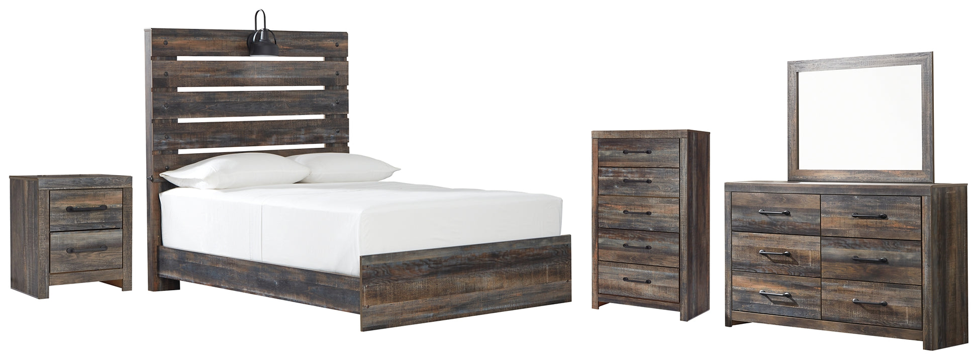 Drystan  Panel Bed With Mirrored Dresser, Chest And Nightstand Signature Design by Ashley®