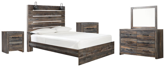 Drystan  Panel Bed With Mirrored Dresser And 2 Nightstands Signature Design by Ashley®