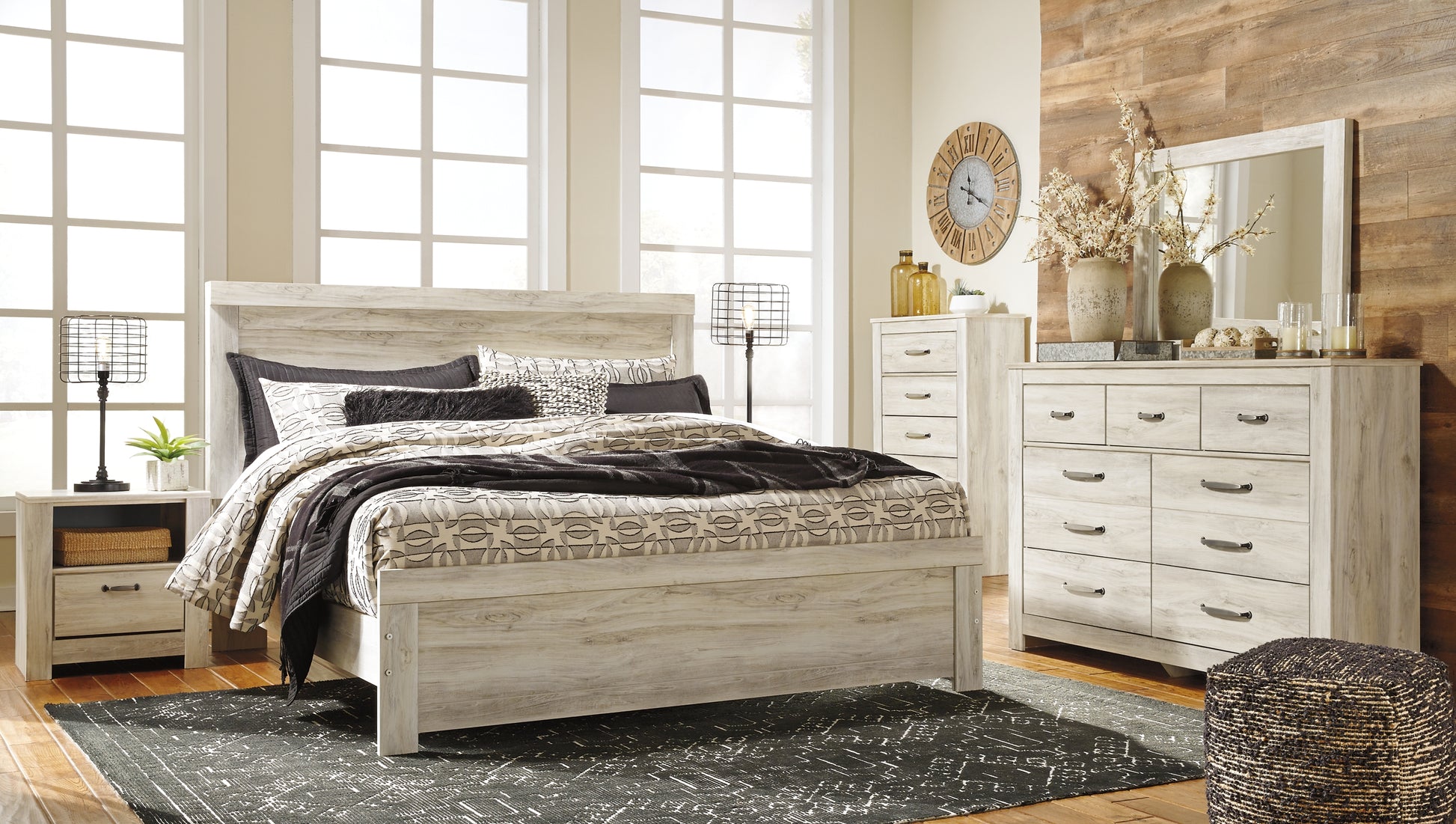 Bellaby  Panel Bed With Mirrored Dresser, Chest And Nightstand Signature Design by Ashley®