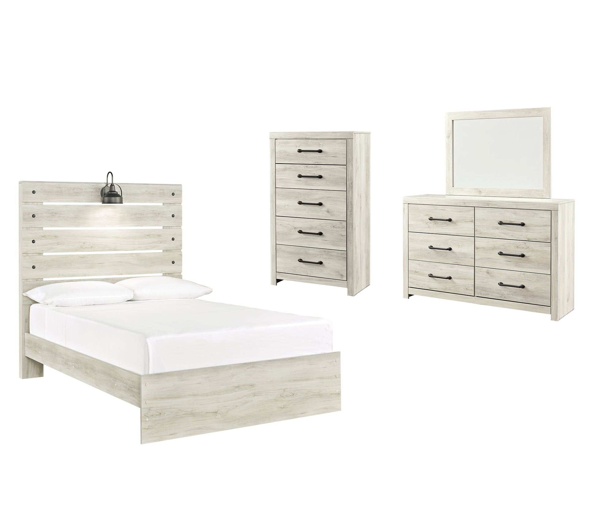 Cambeck  Panel Bed With Mirrored Dresser And Chest Signature Design by Ashley®