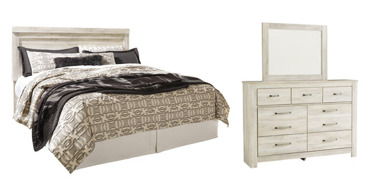 Bellaby  Panel Headboard With Mirrored Dresser Signature Design by Ashley®