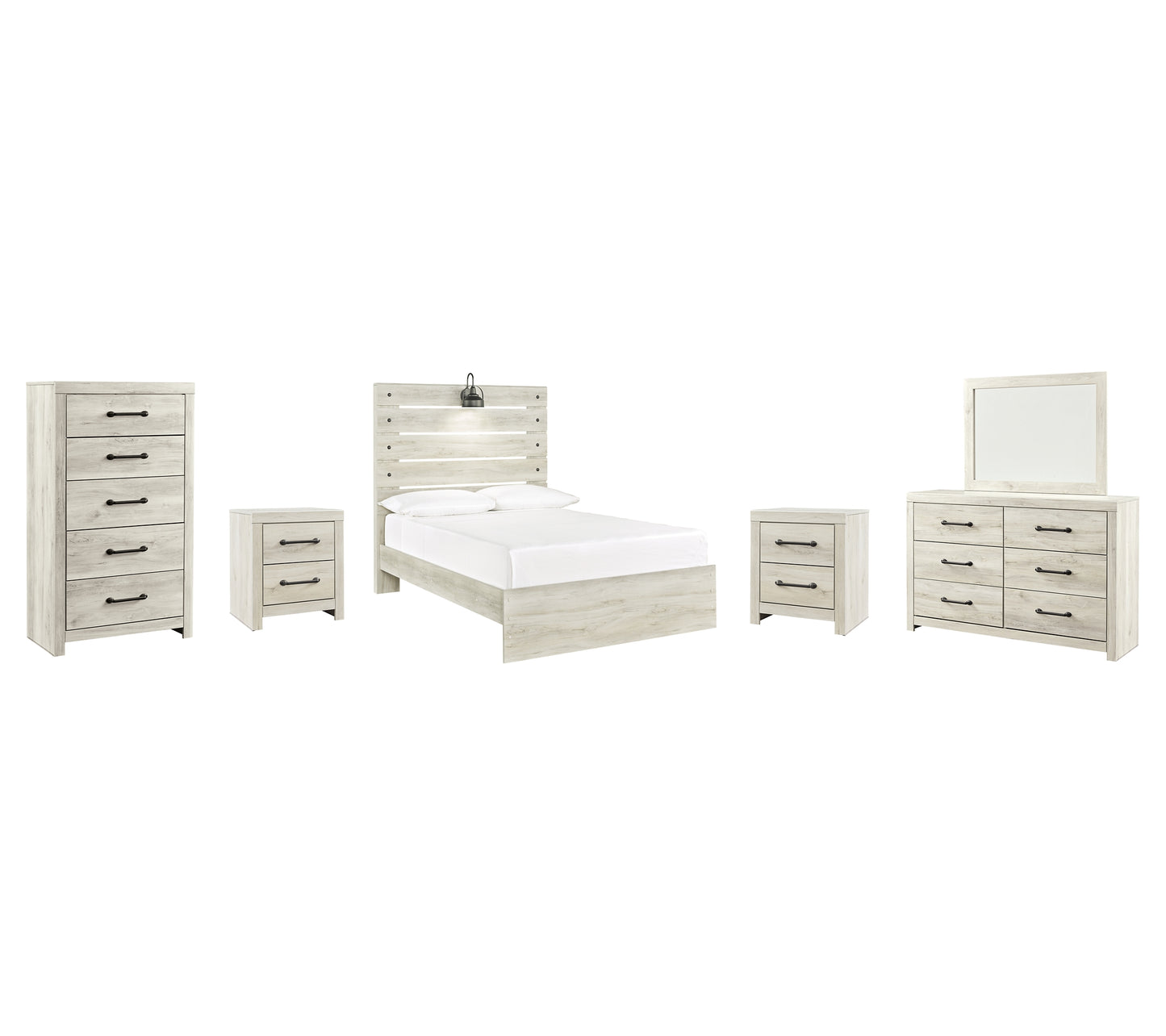 Cambeck  Panel Bed With Mirrored Dresser, Chest And 2 Nightstands Signature Design by Ashley®