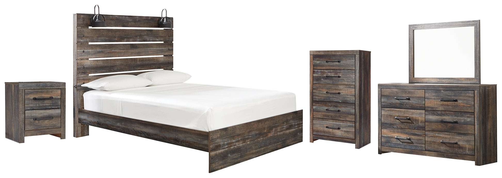 Drystan  Panel Bed With Mirrored Dresser, Chest And Nightstand Signature Design by Ashley®