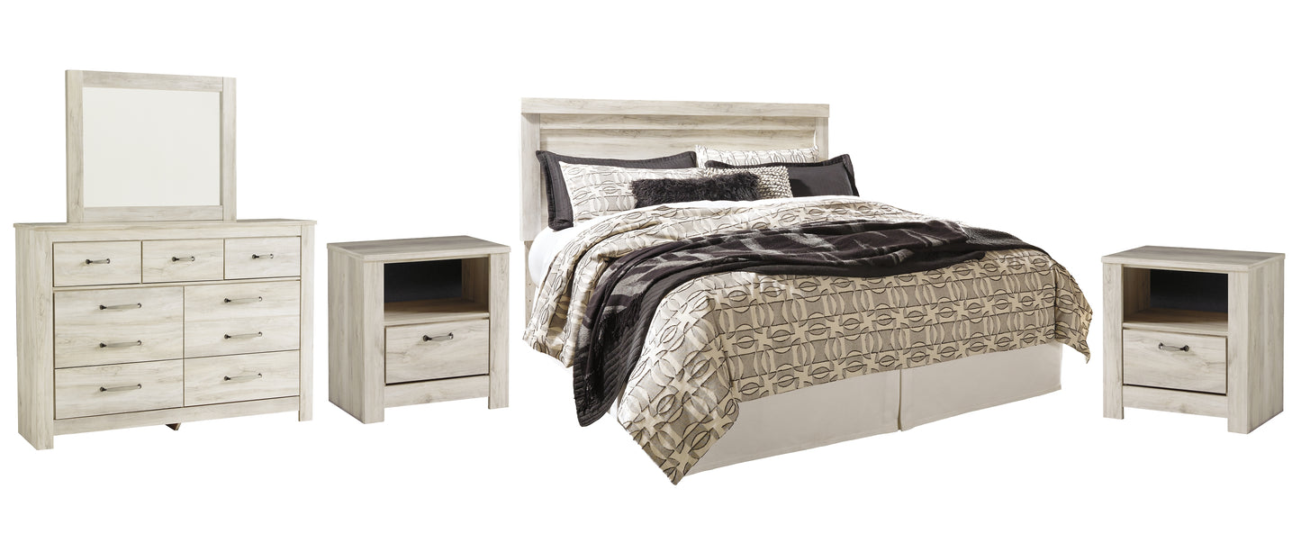 Bellaby  Panel Headboard With Mirrored Dresser And 2 Nightstands Signature Design by Ashley®