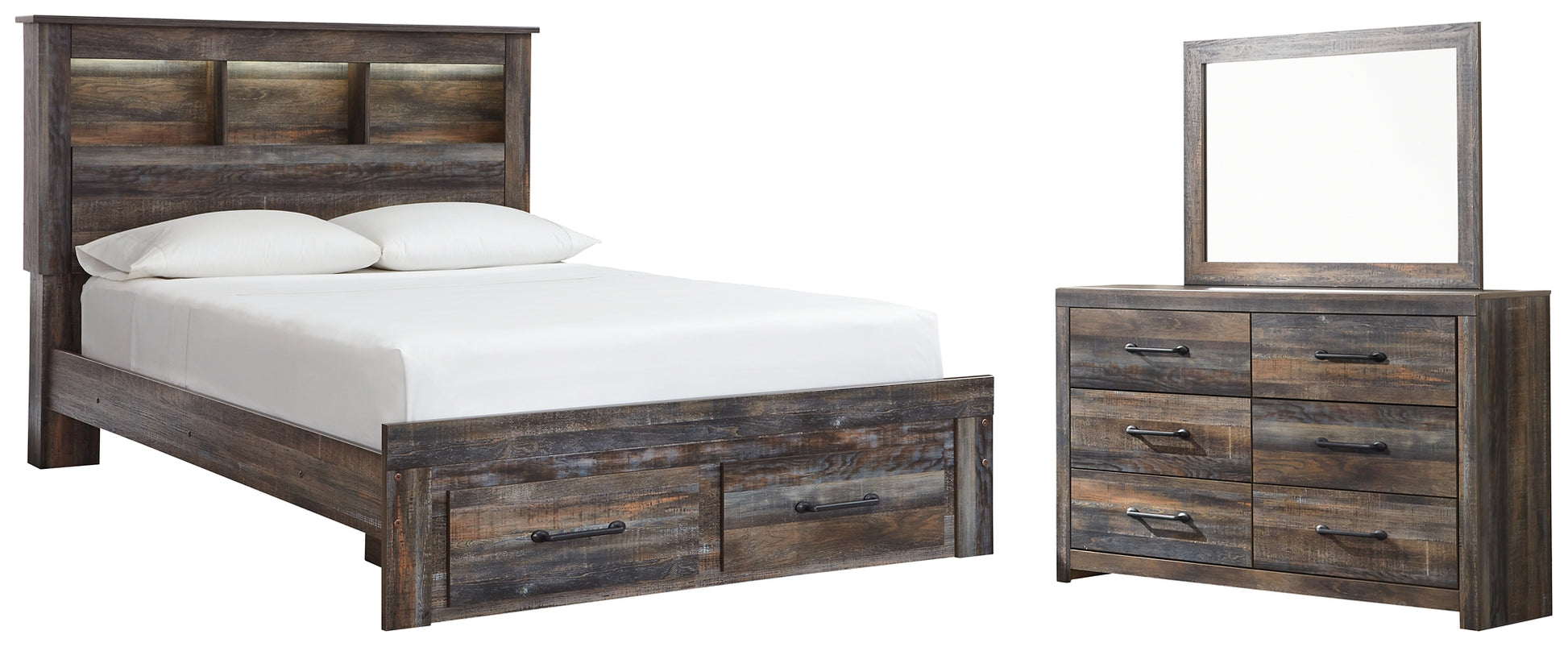 Drystan  Bookcase Bed With 2 Storage Drawers With Mirrored Dresser Signature Design by Ashley®