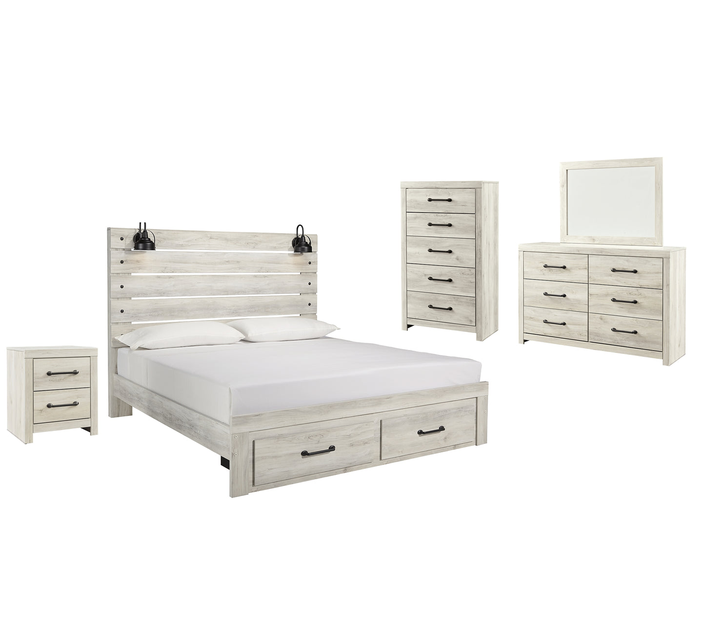 Cambeck  Panel Bed With 2 Storage Drawers With Mirrored Dresser, Chest And Nightstand Signature Design by Ashley®