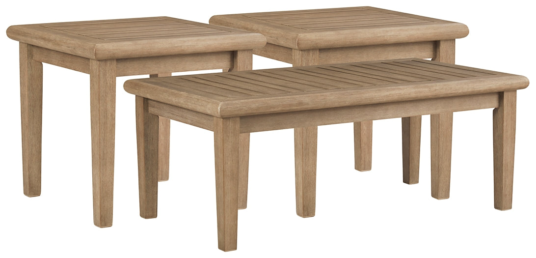 Gerianne Outdoor Coffee Table with 2 End Tables Signature Design by Ashley®