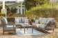 Visola Outdoor Sofa and Loveseat with 2 Lounge Chairs and End Table Signature Design by Ashley®