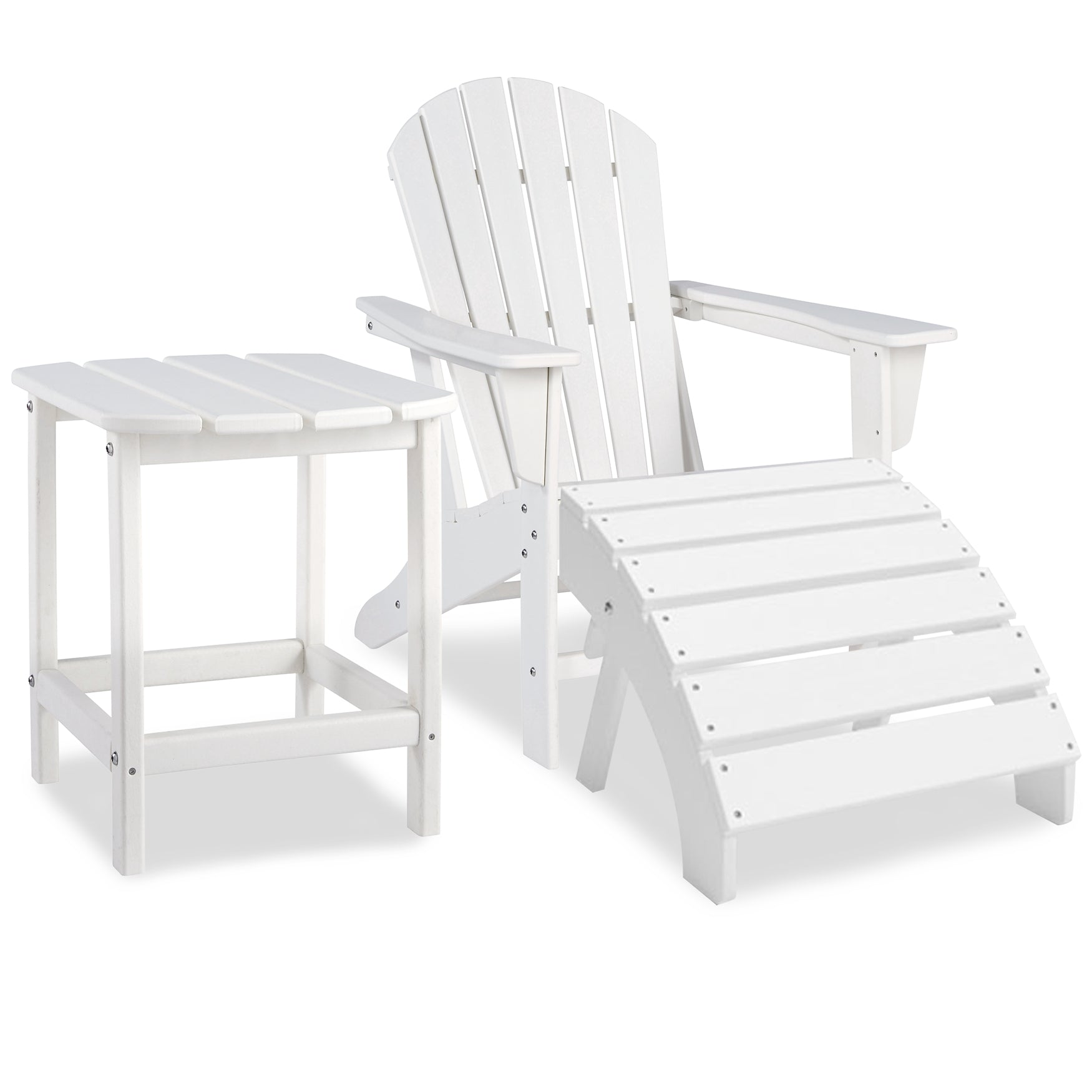 Sundown Treasure Outdoor Adirondack Chair and Ottoman with Side Table Signature Design by Ashley®