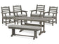 Visola Outdoor Dining Table and 4 Chairs and Bench Signature Design by Ashley®