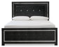 Kaydell Queen Upholstered Panel Bed with Mirrored Dresser and Nightstand Signature Design by Ashley®