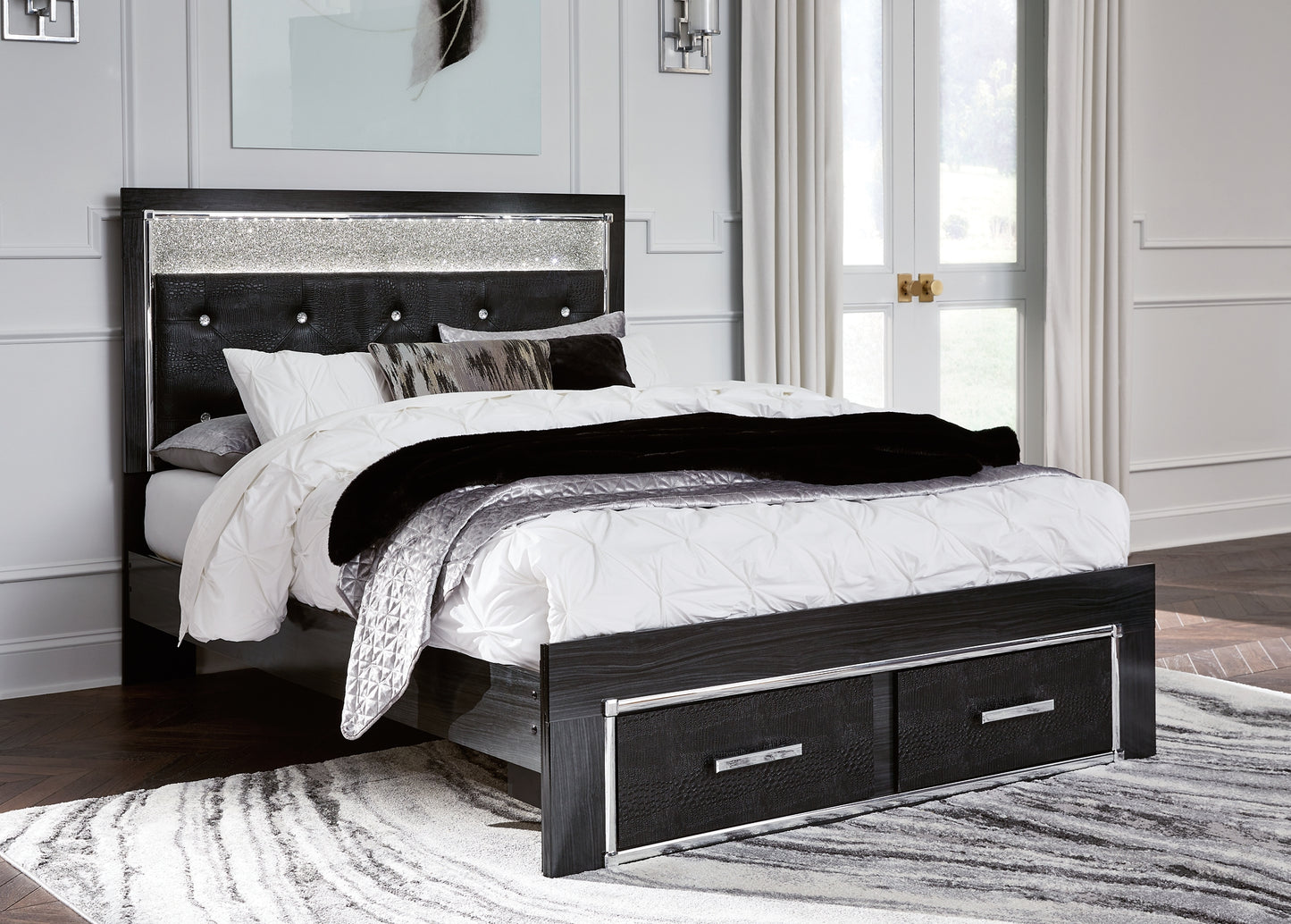 Kaydell  Upholstered Panel Storage Bed Signature Design by Ashley®