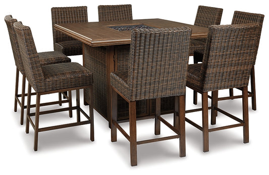 Paradise Trail Outdoor Bar Table and 8 Barstools Signature Design by Ashley®