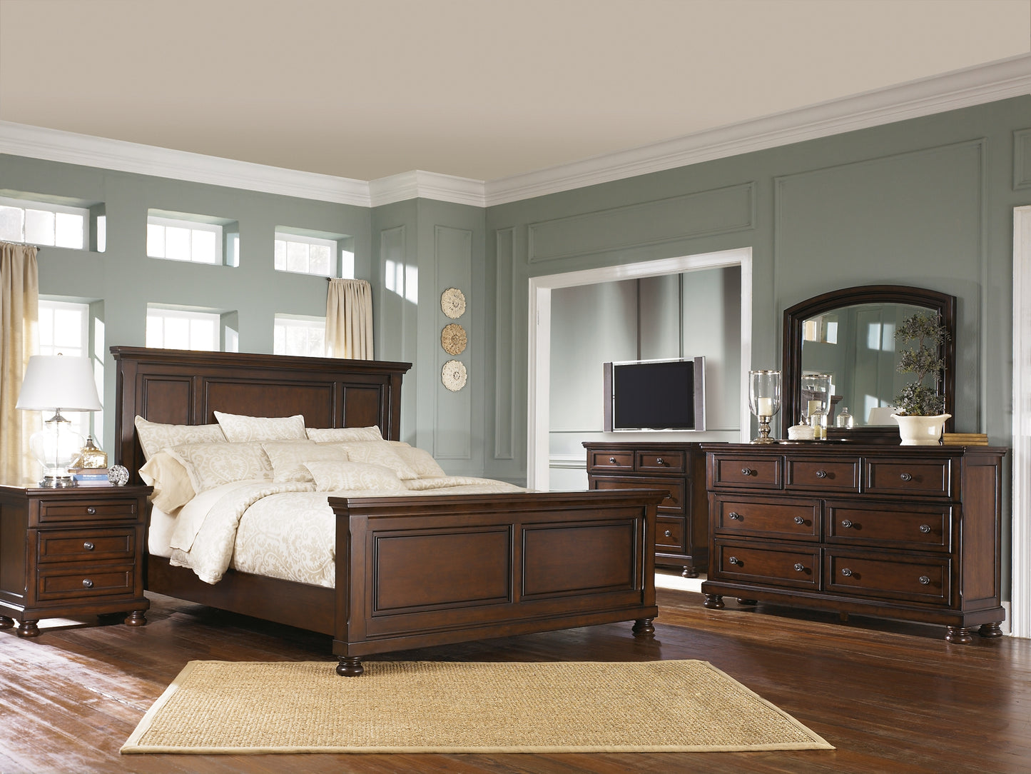 Porter  Panel Bed With Mirrored Dresser Millennium® by Ashley