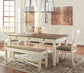 Bolanburg Dining Table and 4 Chairs and Bench Signature Design by Ashley®