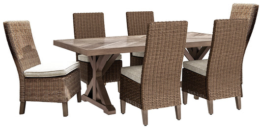 Beachcroft Outdoor Dining Table and 6 Chairs Signature Design by Ashley®