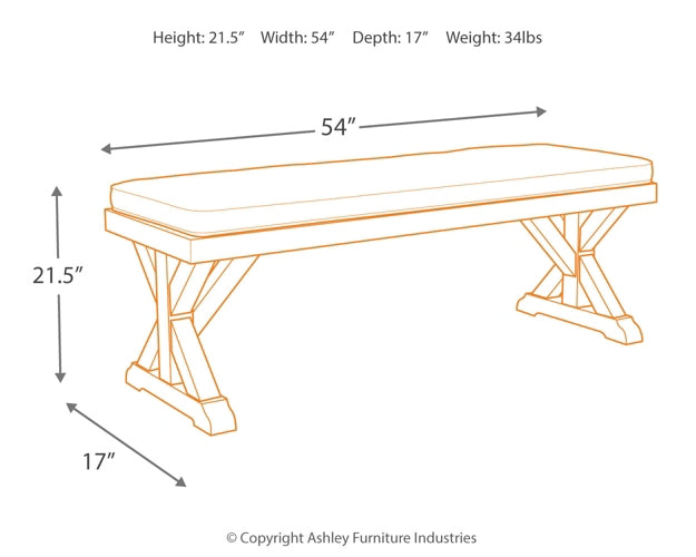 Beachcroft Outdoor Dining Table and 4 Chairs and Bench Signature Design by Ashley®