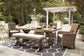 Beachcroft Outdoor Dining Table and 4 Chairs and Bench Signature Design by Ashley®