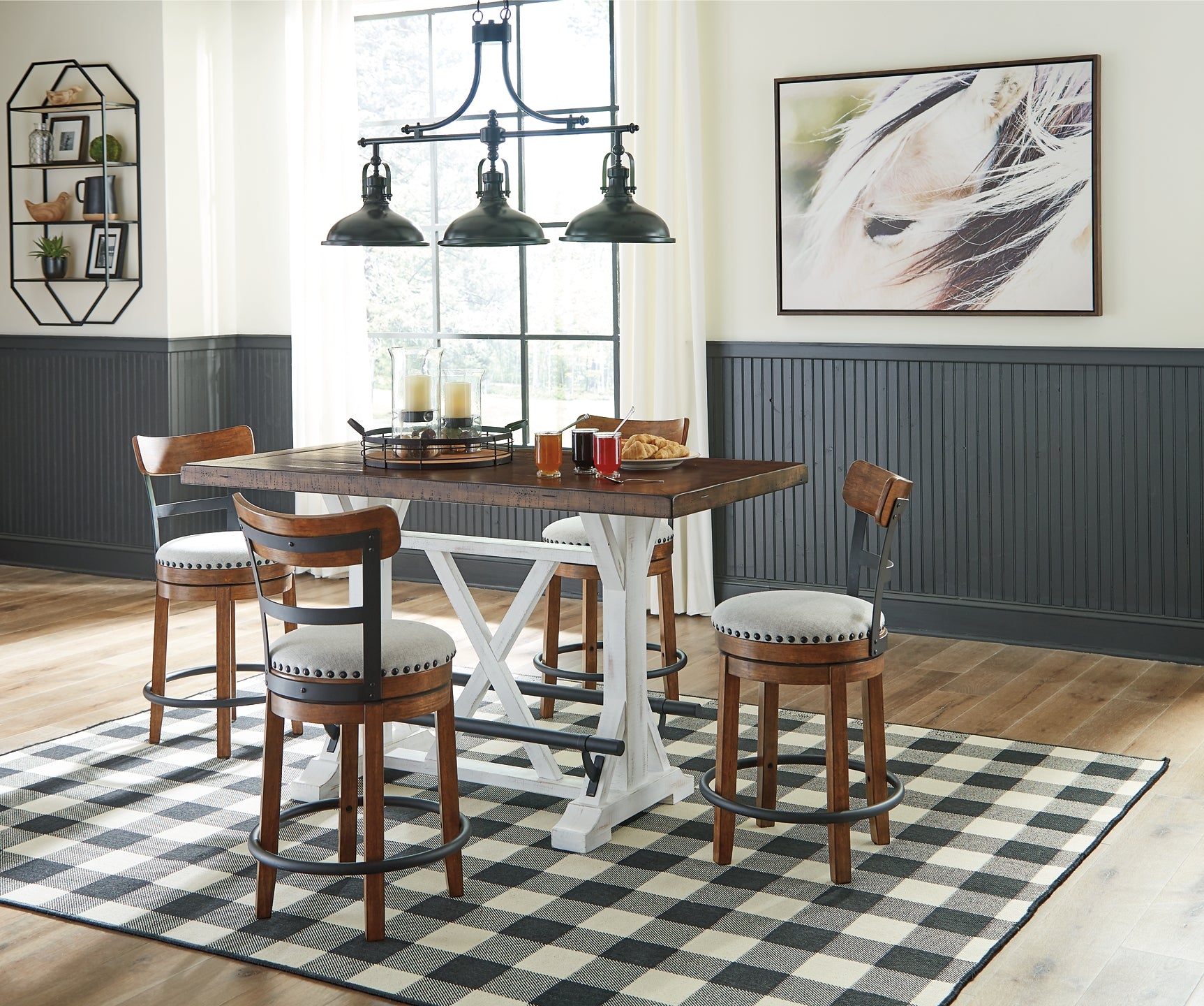 Valebeck Counter Height Dining Table and 4 Barstools Signature Design by Ashley®