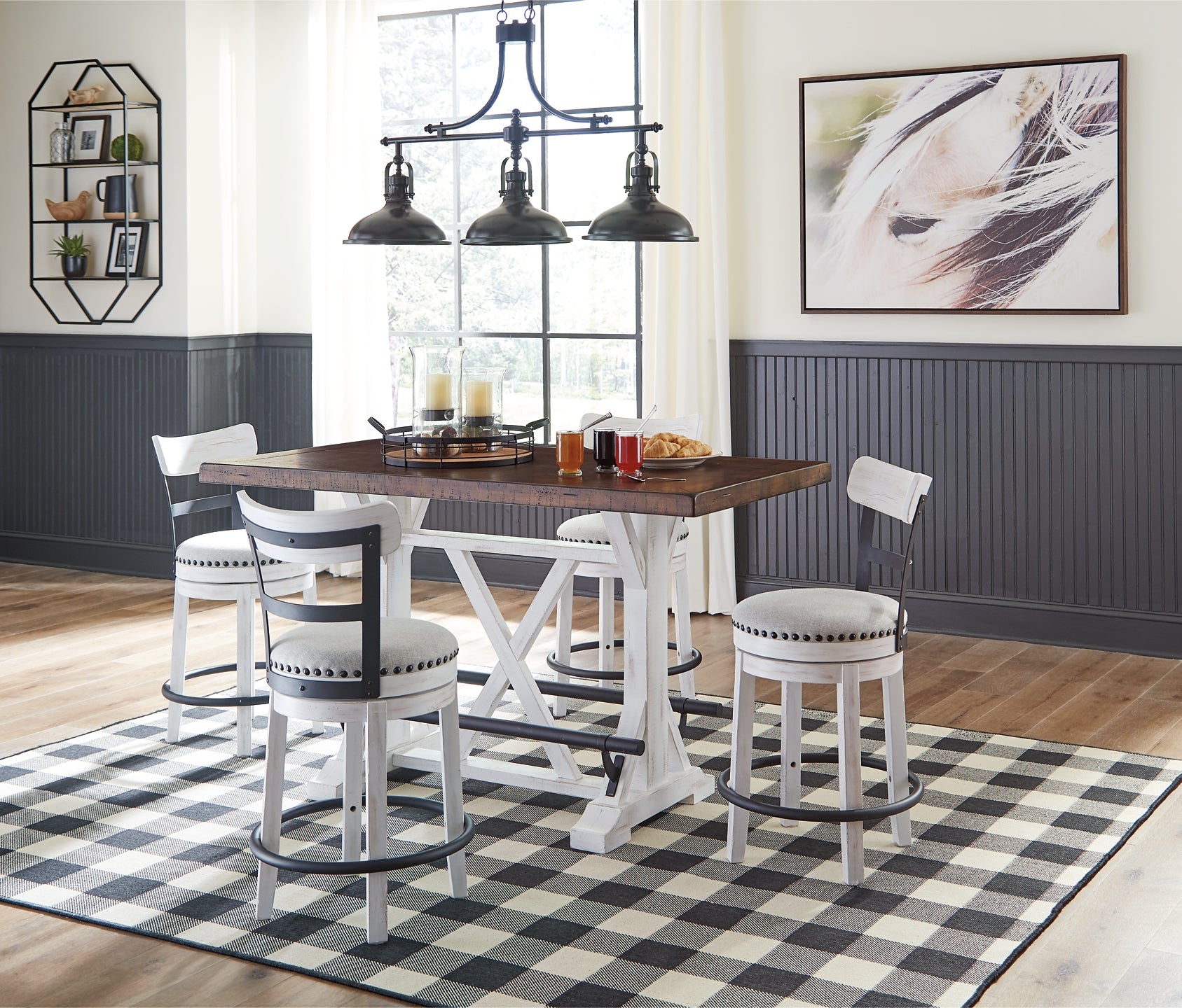 Valebeck Counter Height Dining Table and 4 Barstools Signature Design by Ashley®