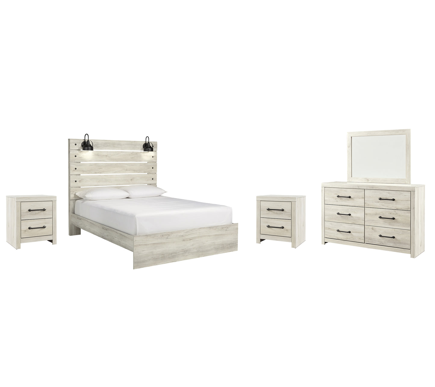 Cambeck  Panel Bed With Mirrored Dresser And 2 Nightstands Signature Design by Ashley®