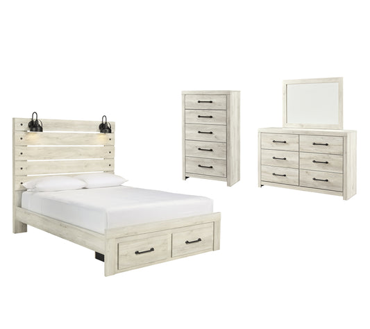 Cambeck  Panel Bed With 2 Storage Drawers With Mirrored Dresser And Chest Signature Design by Ashley®