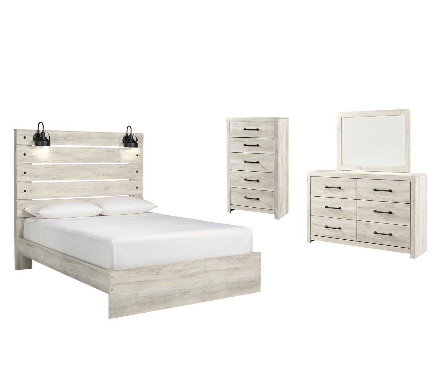 Cambeck  Panel Bed With Mirrored Dresser And Chest Signature Design by Ashley®