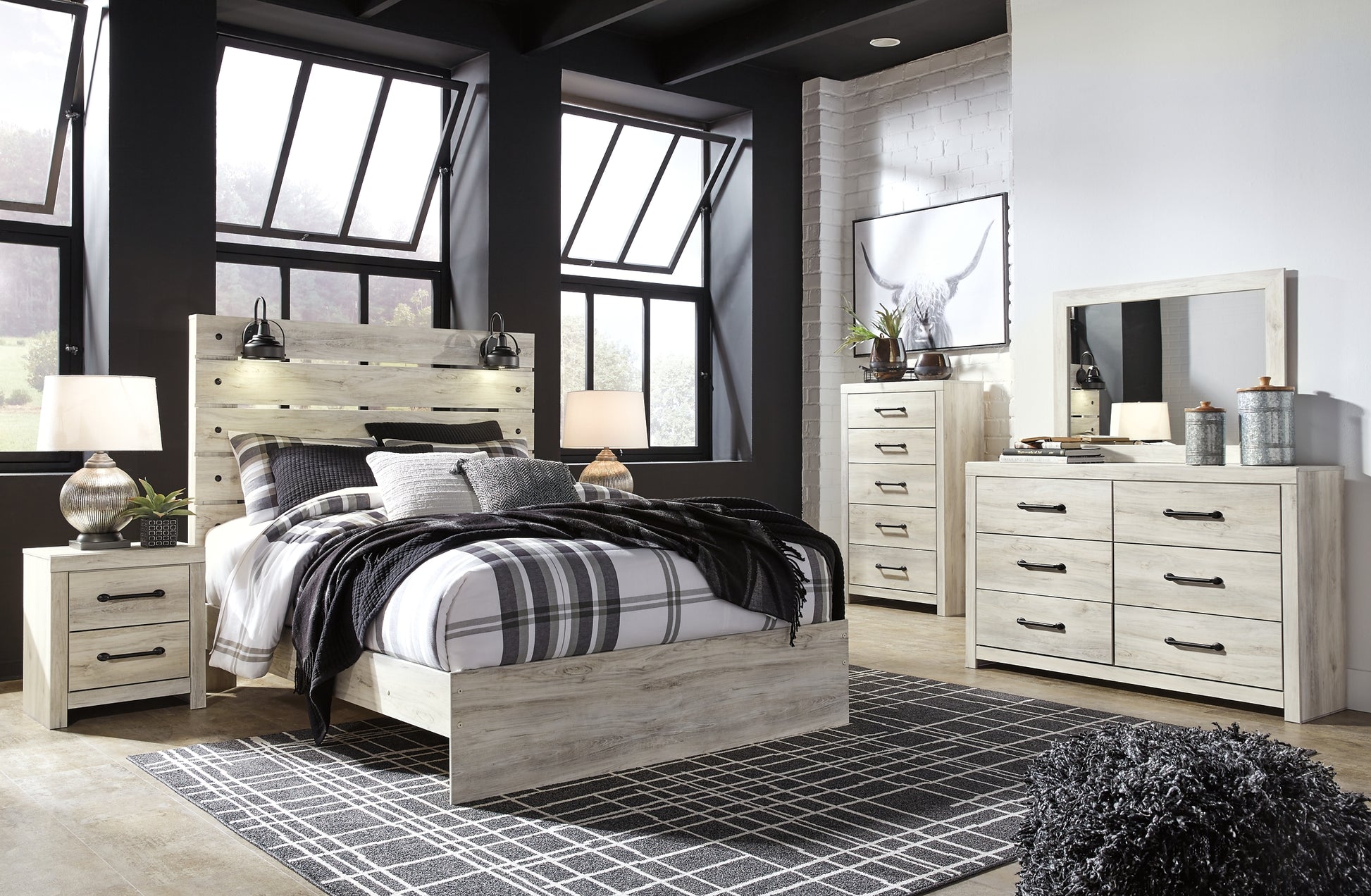 Cambeck  Panel Bed With Mirrored Dresser, Chest And Nightstand Signature Design by Ashley®