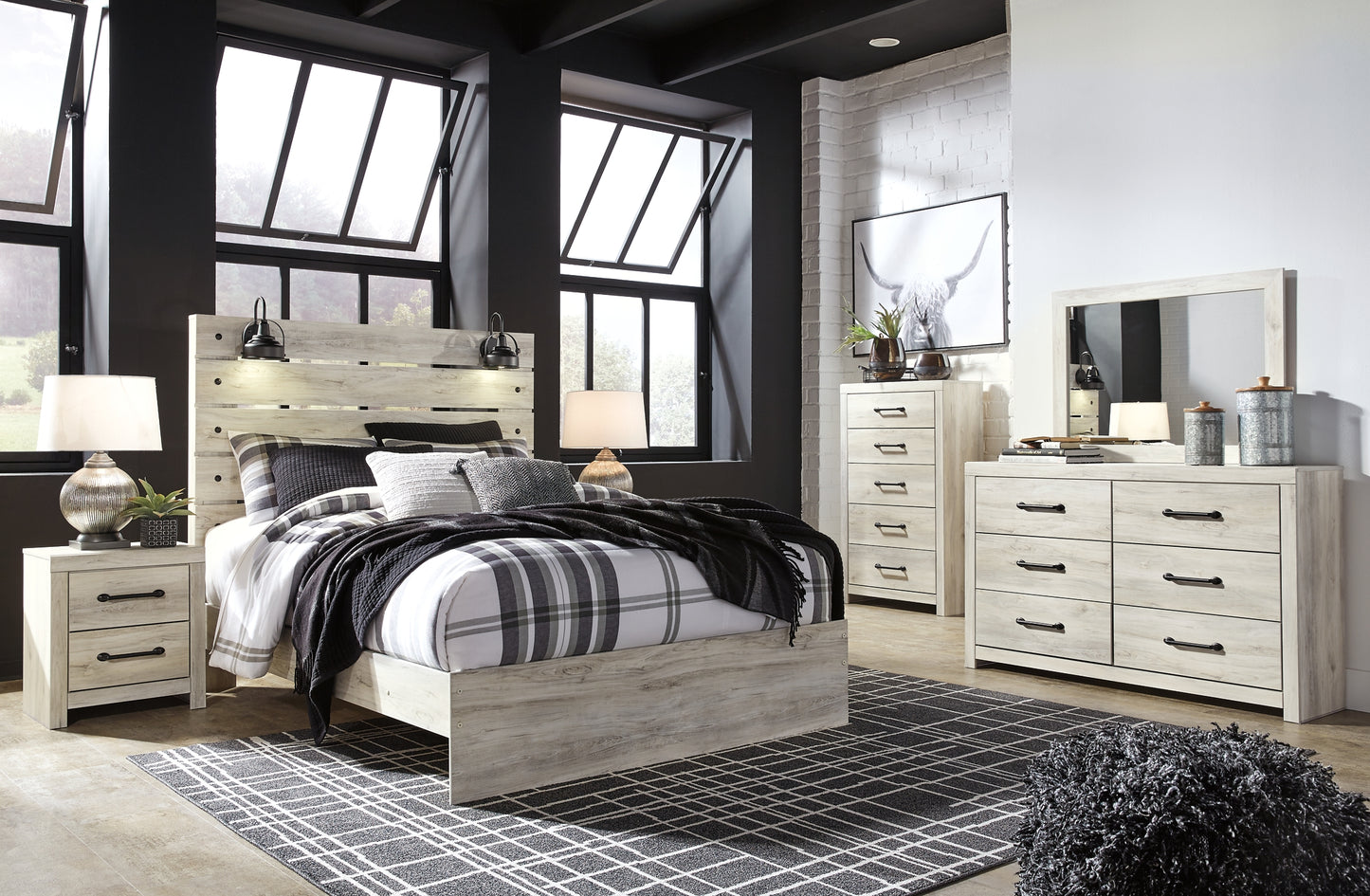 Cambeck  Panel Bed With Mirrored Dresser, Chest And 2 Nightstands Signature Design by Ashley®