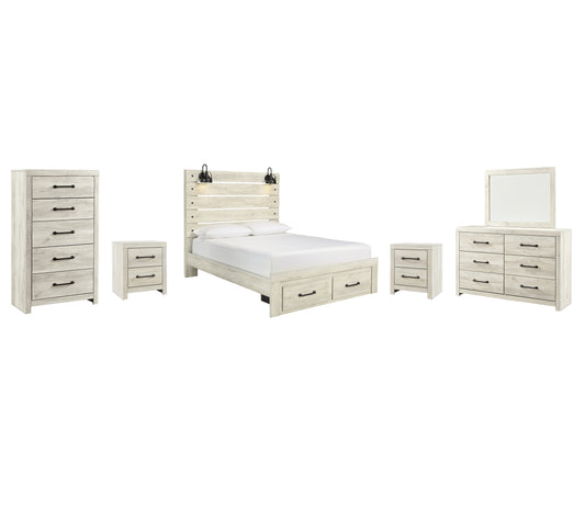 Cambeck  Panel Bed With 2 Storage Drawers With Mirrored Dresser, Chest And 2 Nightstands Signature Design by Ashley®