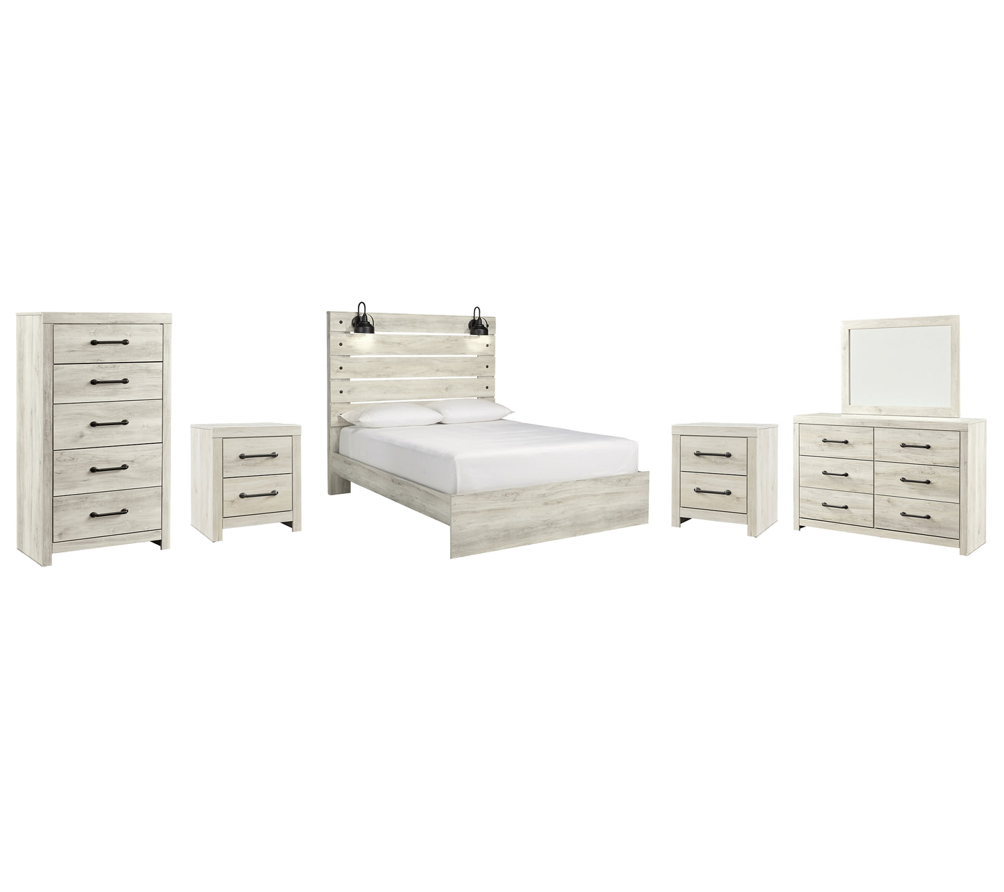 Cambeck  Panel Bed With Mirrored Dresser, Chest And 2 Nightstands Signature Design by Ashley®