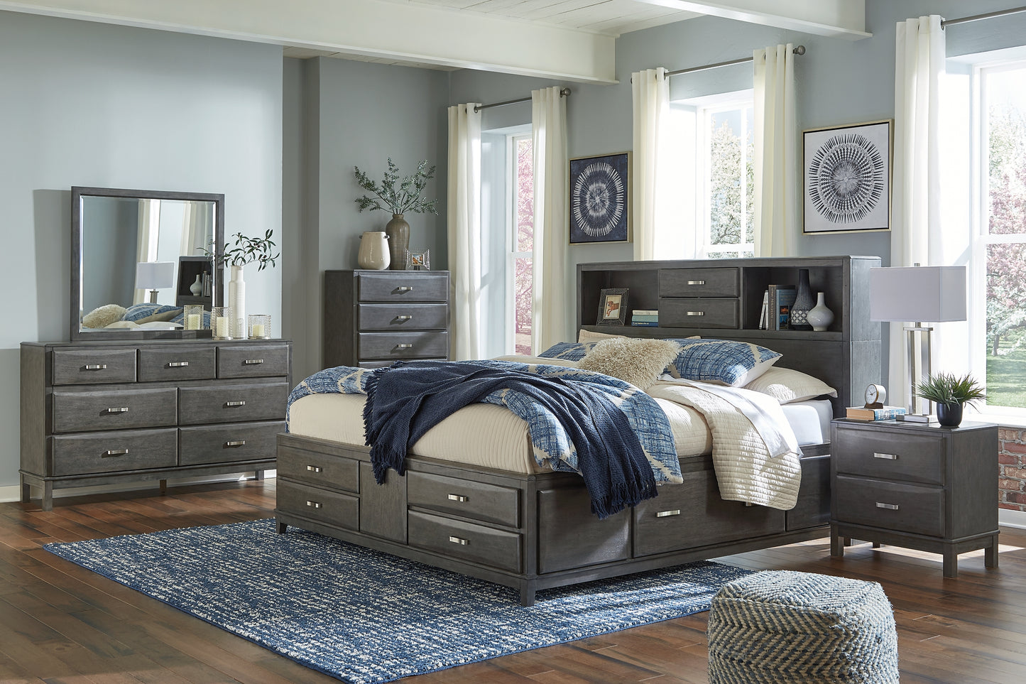 Caitbrook  Storage Bed With 8 Storage Drawers With Mirrored Dresser, Chest And 2 Nightstands Signature Design by Ashley®