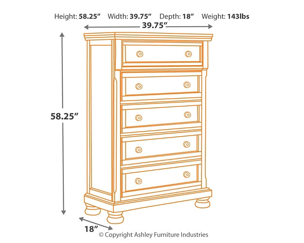 Porter  Panel Bed With Mirrored Dresser And Chest Millennium® by Ashley