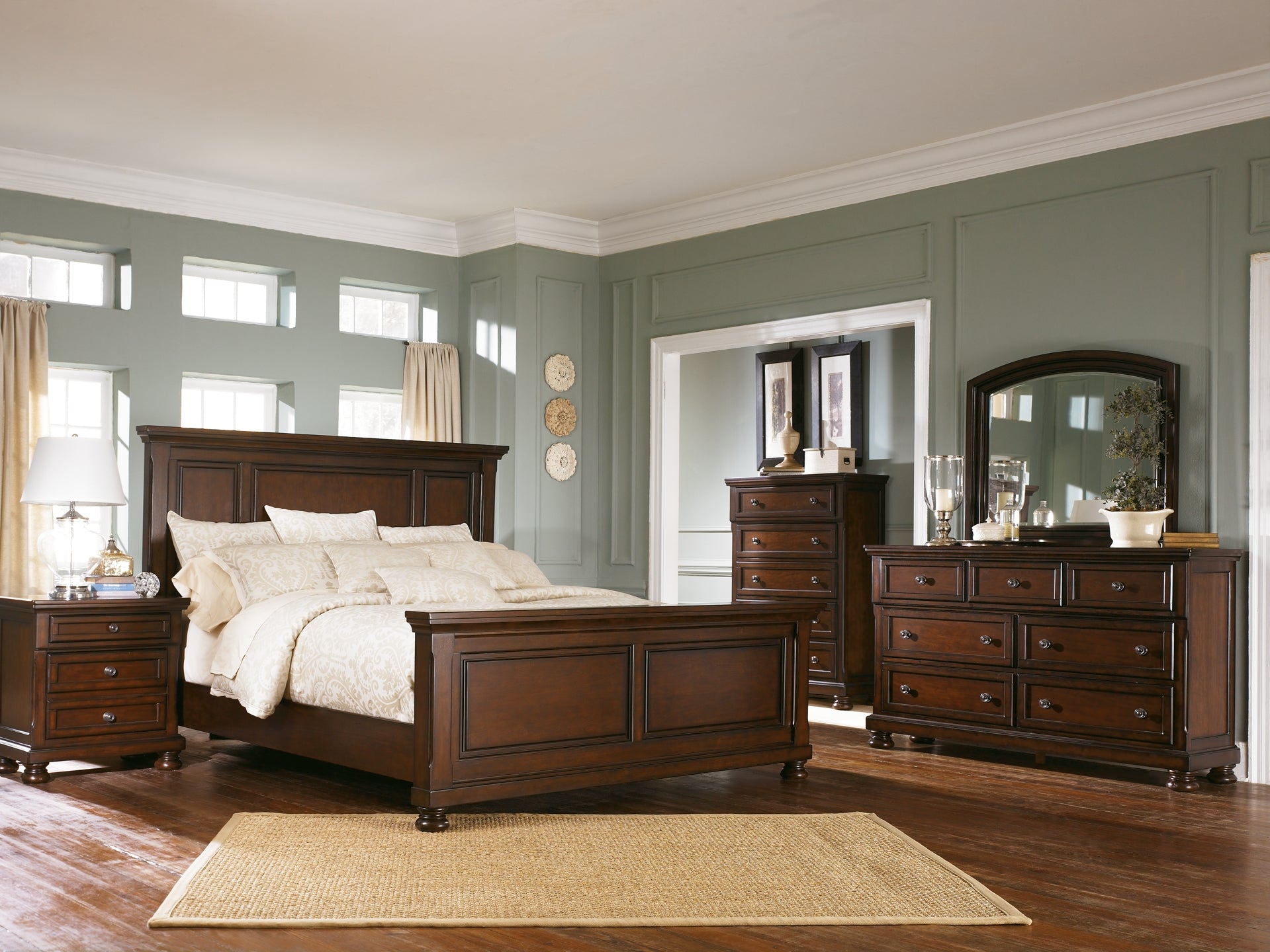 Porter  Panel Bed With Mirrored Dresser And Chest Millennium® by Ashley