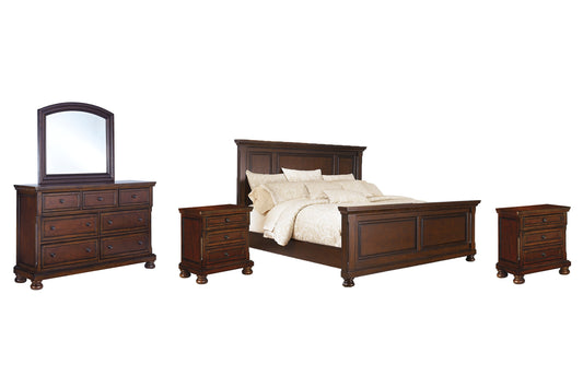 Porter  Panel Bed With Mirrored Dresser And 2 Nightstands Millennium® by Ashley