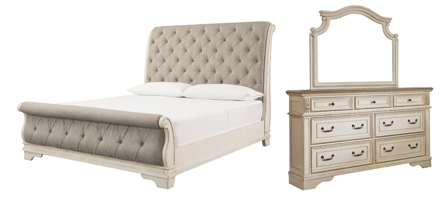 Realyn  Sleigh Bed With Mirrored Dresser Signature Design by Ashley®