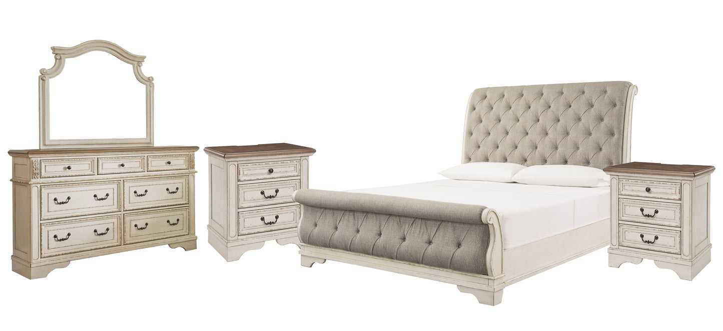 Realyn  Sleigh Bed With Mirrored Dresser And 2 Nightstands Signature Design by Ashley®