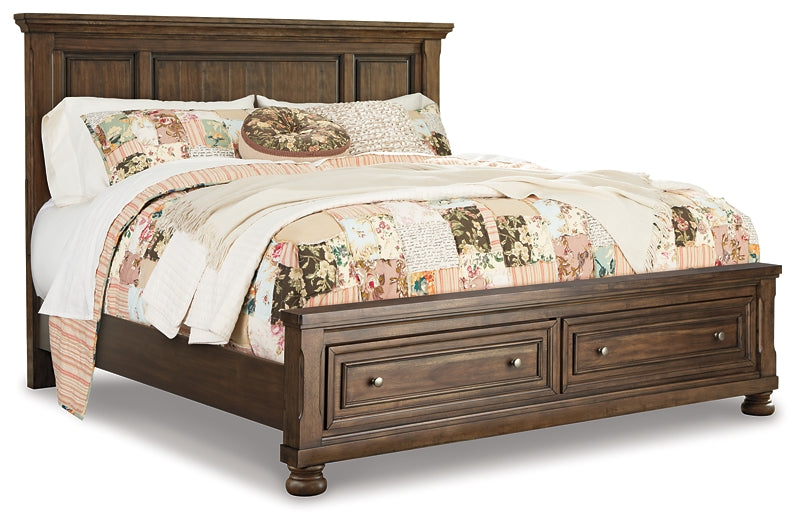 Flynnter  Panel Bed With 2 Storage Drawers With Mirrored Dresser And 2 Nightstands Signature Design by Ashley®