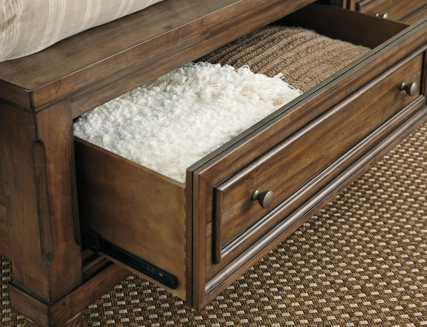 Flynnter  Panel Bed With 2 Storage Drawers With Mirrored Dresser And 2 Nightstands Signature Design by Ashley®