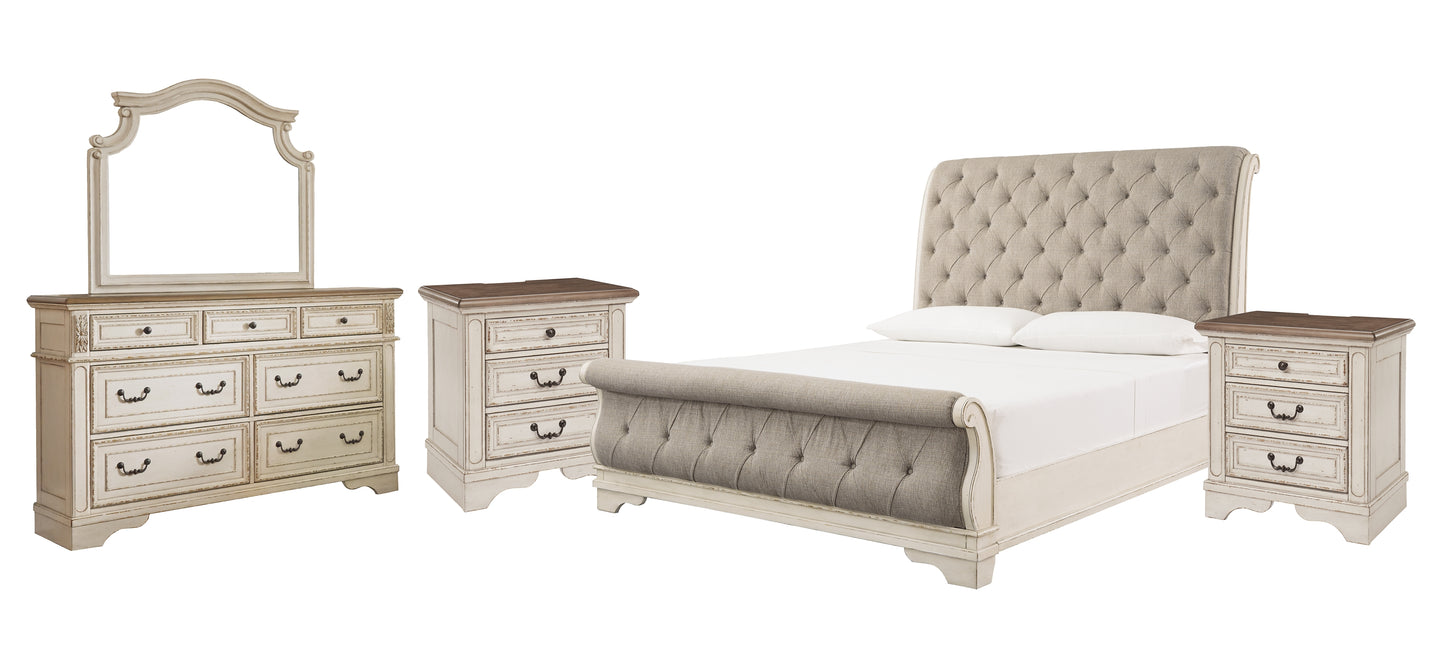 Realyn  Sleigh Bed With Mirrored Dresser And 2 Nightstands Signature Design by Ashley®