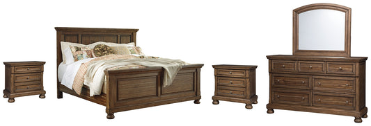 Flynnter  Panel Bed With Mirrored Dresser And 2 Nightstands Signature Design by Ashley®