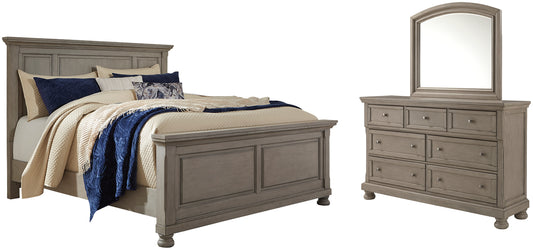 Lettner Queen Panel Bed with Mirrored Dresser Signature Design by Ashley®