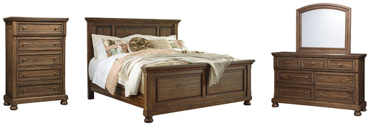 Flynnter  Panel Bed With Mirrored Dresser And Chest Signature Design by Ashley®