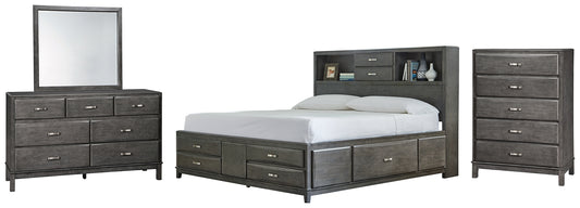 Caitbrook  Storage Bed With 8 Storage Drawers With Mirrored Dresser And Chest Signature Design by Ashley®