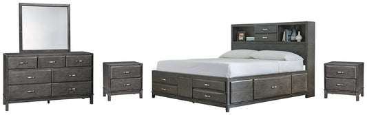 Caitbrook  Storage Bed With 8 Storage Drawers With Mirrored Dresser And 2 Nightstands Signature Design by Ashley®