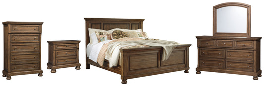 Flynnter  Panel Bed With Mirrored Dresser, Chest And Nightstand Signature Design by Ashley®