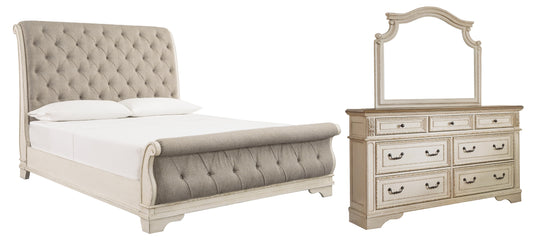 Realyn  Sleigh Bed With Mirrored Dresser Signature Design by Ashley®