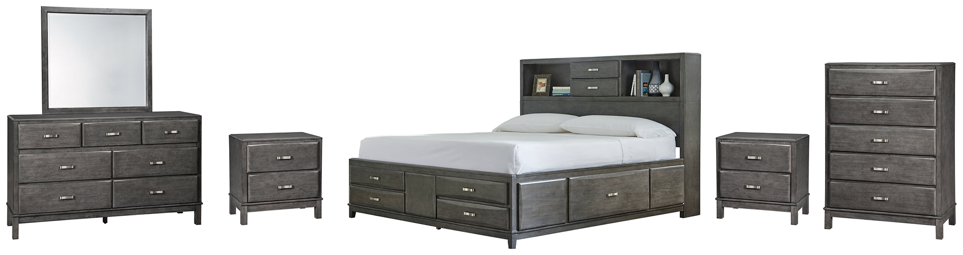 Caitbrook  Storage Bed With 8 Storage Drawers With Mirrored Dresser, Chest And 2 Nightstands Signature Design by Ashley®