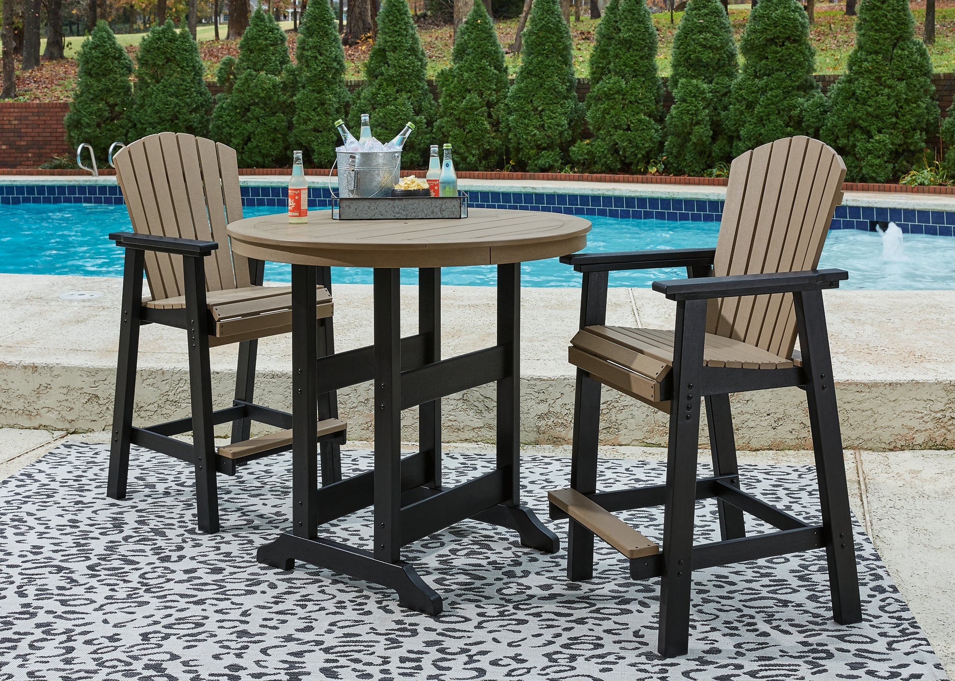 Fairen Trail Outdoor Bar Table and 2 Barstools Signature Design by Ashley®