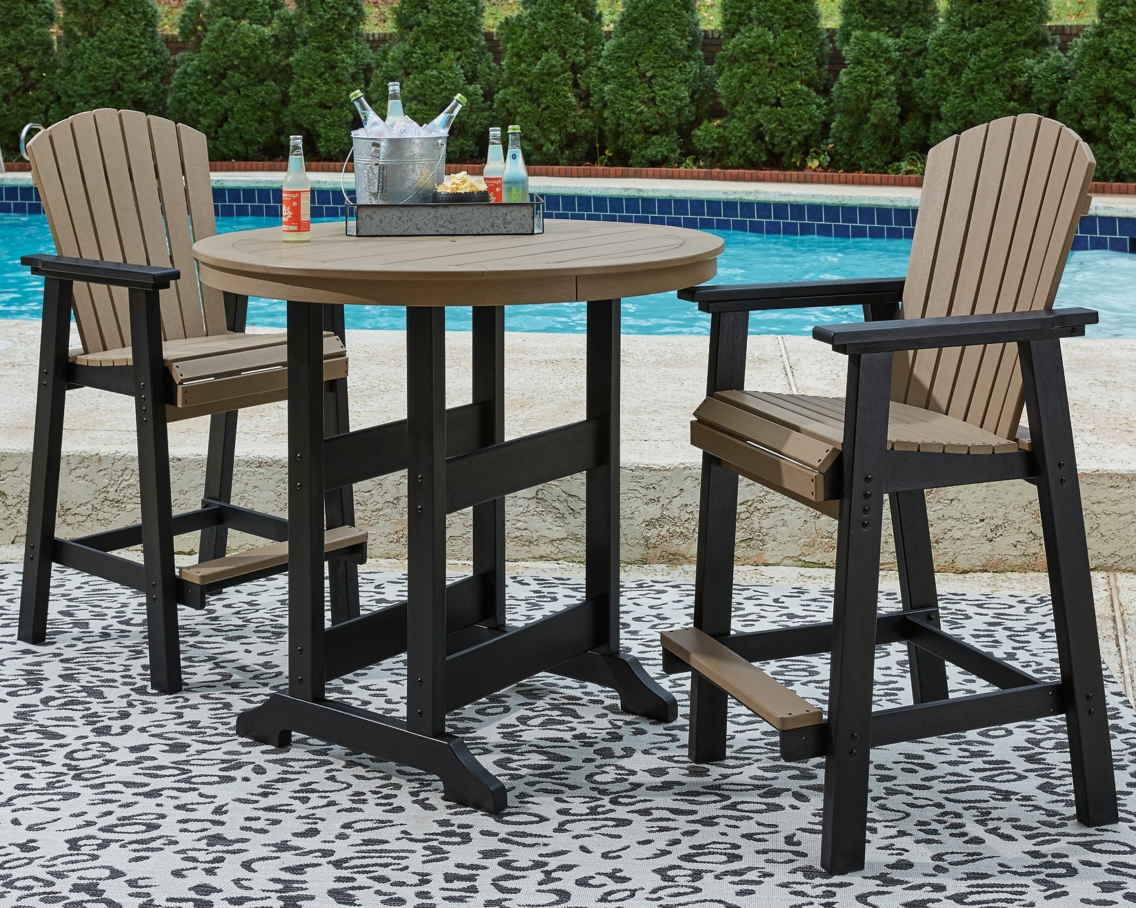 Fairen Trail Outdoor Bar Table and 2 Barstools Signature Design by Ashley®